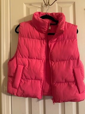 Women’s Entro Small Hot Pink Puffer Vest - Sleeveless Jacket